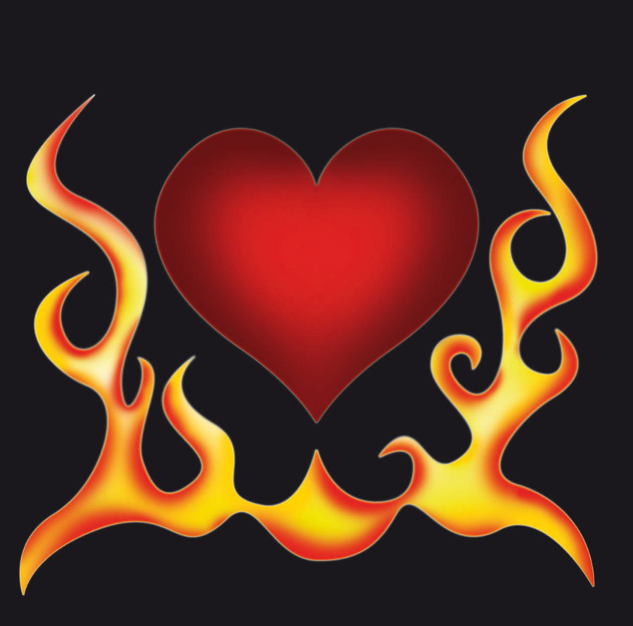 Heart With Flames Color By Pinno On Clipart