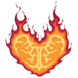 Heart With Flames Flaming Heart Tattoo Clipart
