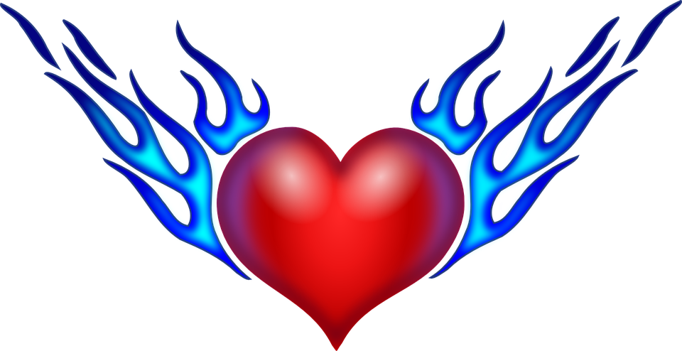 Heart With Flames Vector Graphic Heart Flames Clipart