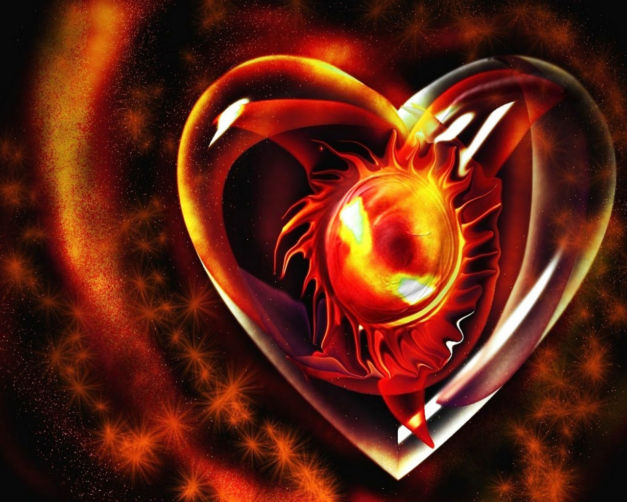 Heart With Flames Freephotoz Daily Wallpapers Clipart
