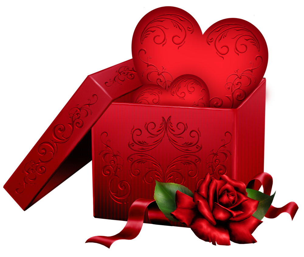 Box Heart And Gift Valentine'S Rose Day Clipart
