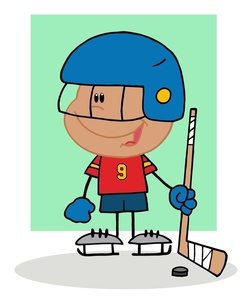Hockey Image A Smiling Young Boy Playing Clipart