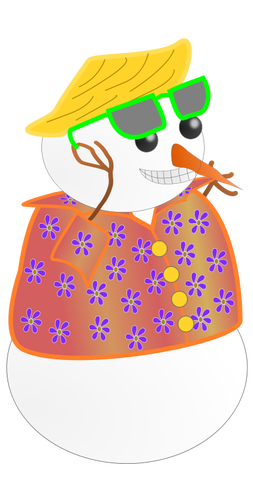 Snowman In Hawaii Clipart