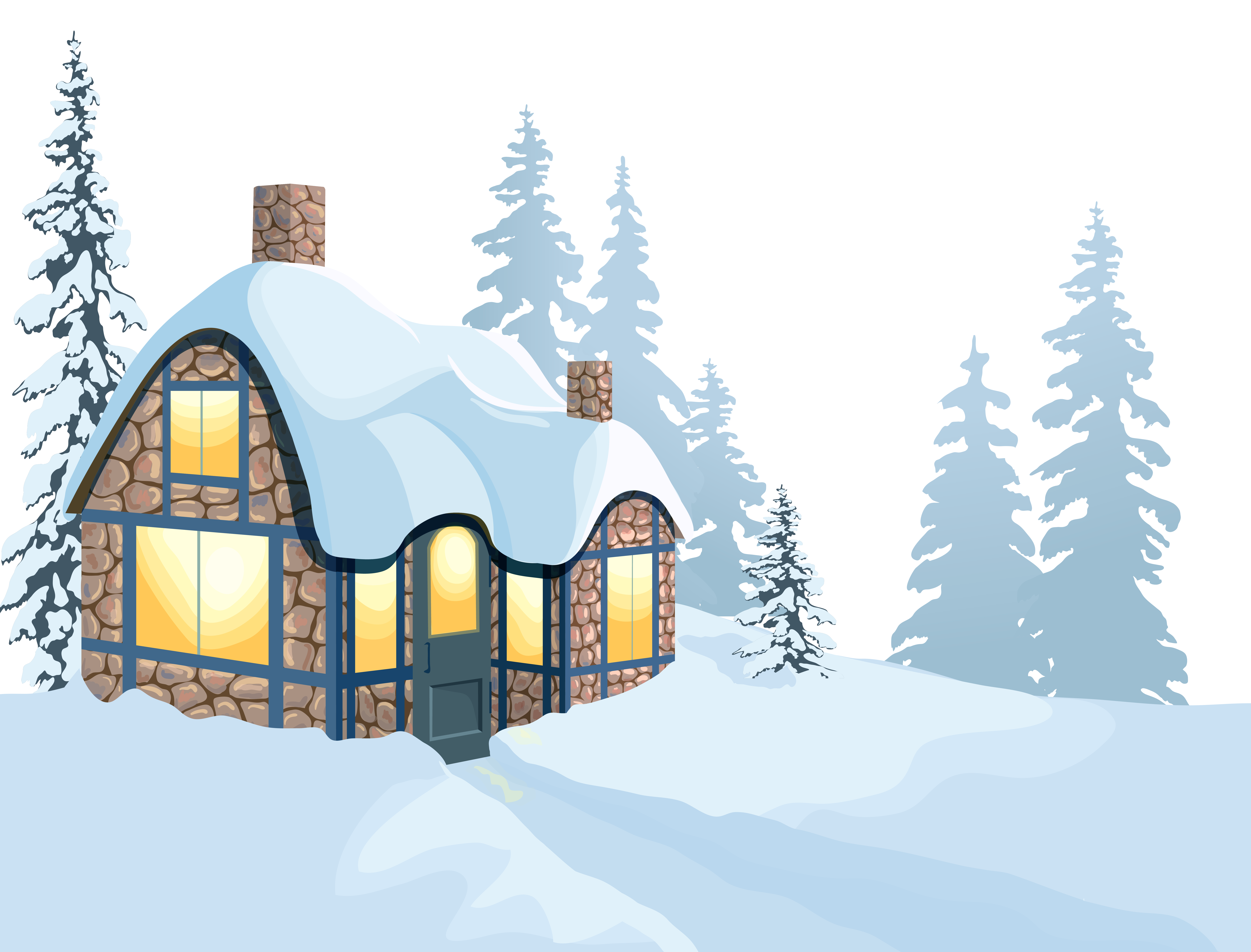 And House Winter Snow Free Download PNG HQ Clipart