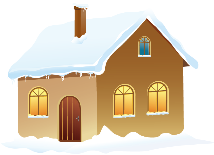 House Picture With Snow Winter Free PNG HQ Clipart