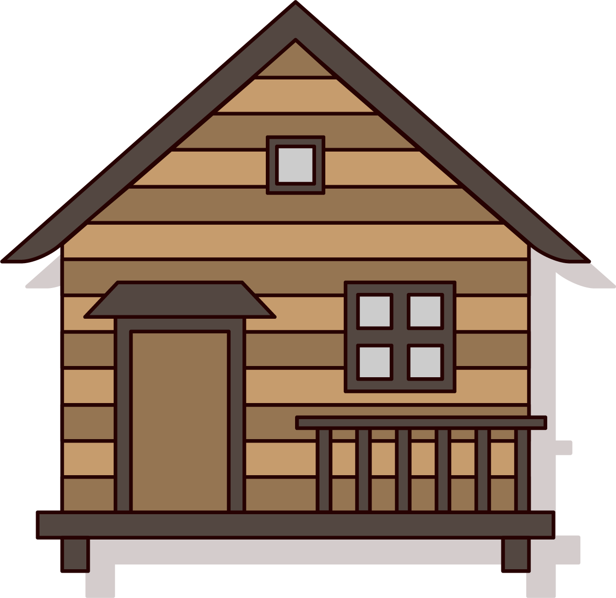 Log House Hut Forest Cottage Cartoon Cabin Clipart