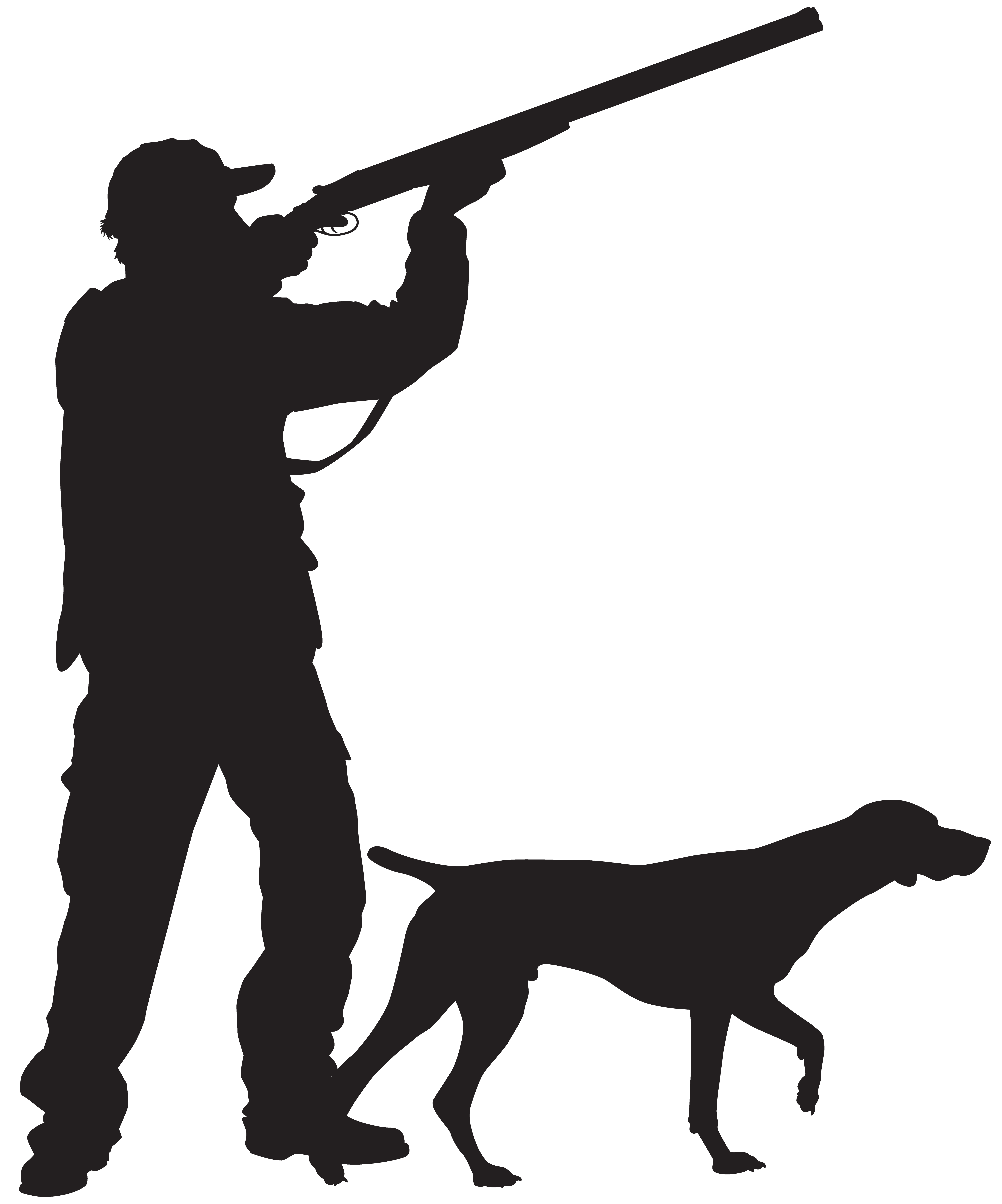With Hunter Silhouette Dog Hunting PNG Free Photo Clipart