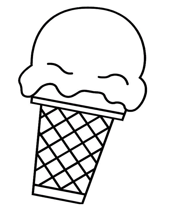 Ice Cream Sundae Black And White Clipart