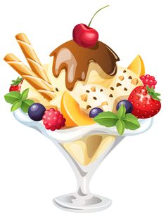 Ice Cream Sundaes Icon And On Clipart