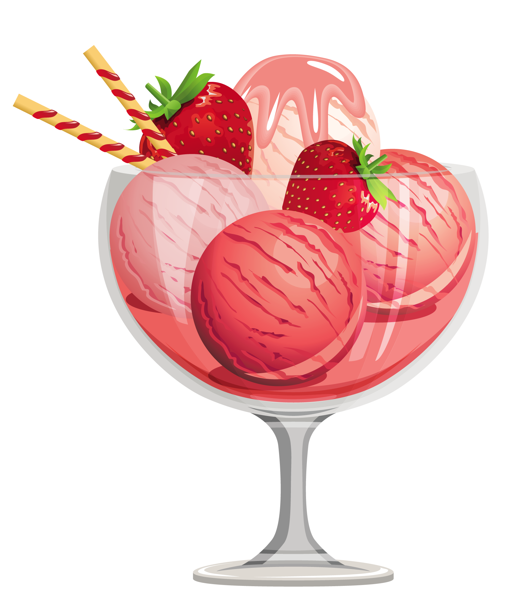 Strawberry Ice Cream Sundae Hd Photos Clipart