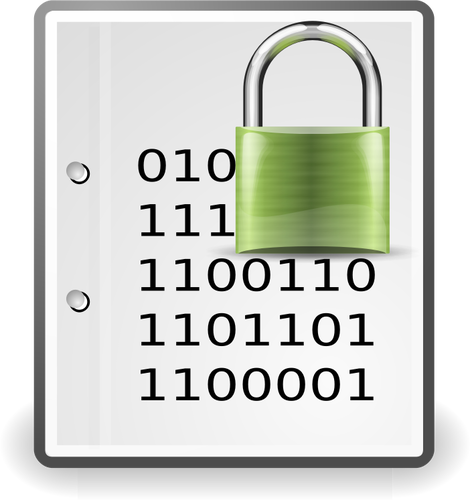 Encrypted Document Green Icon Clipart