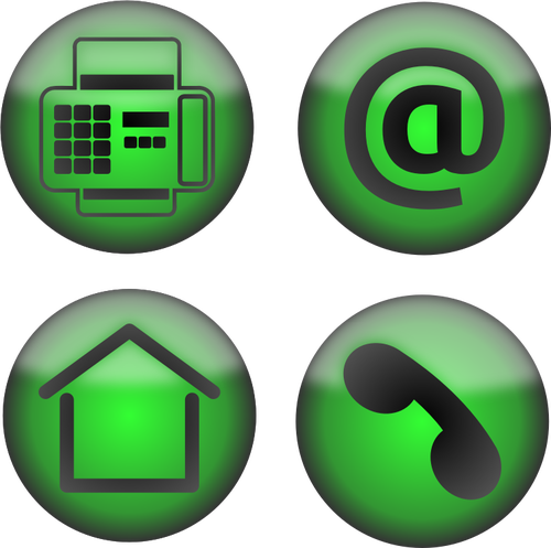 Of Four Green Contact Icons Clipart