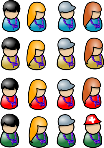Of User Icons Set With Scarve Clipart