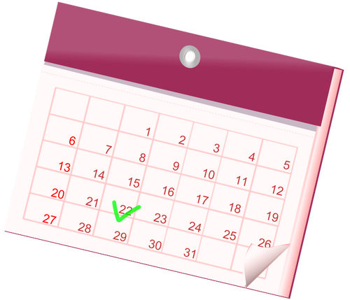 Of Month Calendar Pink Color Icon Clipart