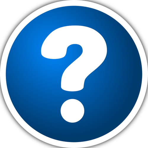 Of White And Blue Icon With A Question Mark Clipart