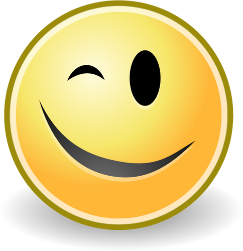 Of Winking Smiling Emoticon Clipart