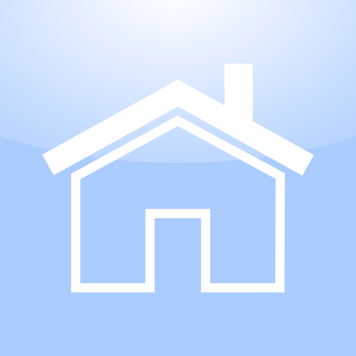 Blue Icon For A House Clipart