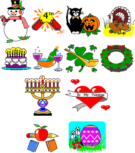 Holiday Icons Clipart