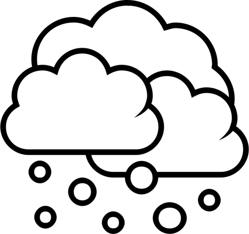 Black And White Weather Forecast Icon For Snow Clipart