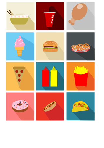 Fast Food Icons Clipart