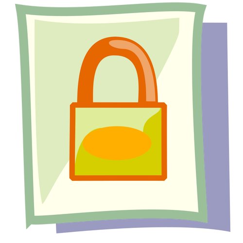 Of Locked File Pc Icon In Pastel Colour Clipart