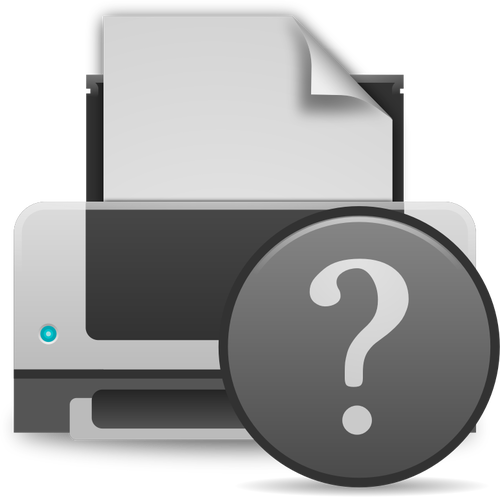 Printer Question Icon Clipart