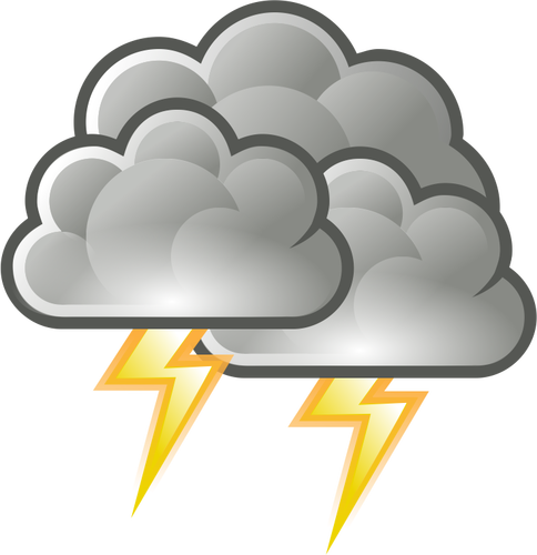 Color Weather Forecast Icon For Thunder Clipart