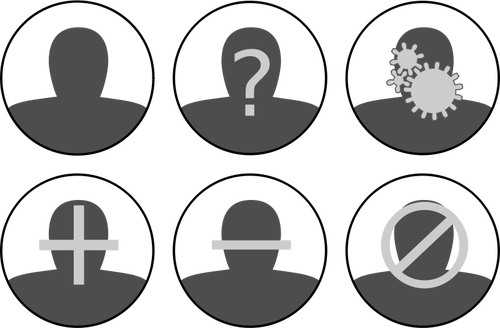 Of Grayscale Set Of User Management Icons Clipart