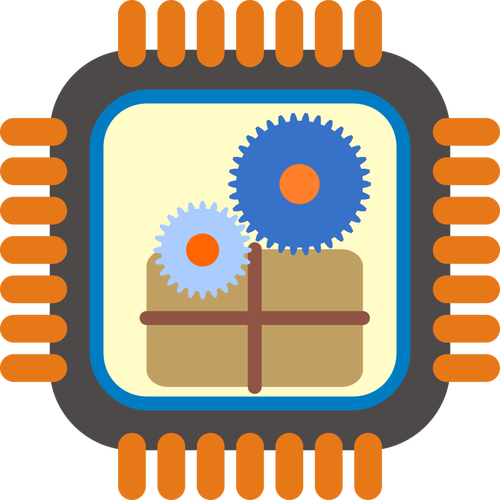 Of Stylized Packet Processor Icon Clipart