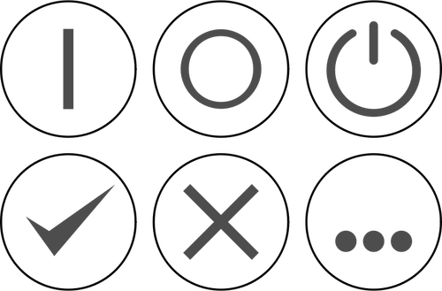 Of Monochrome Selection Of Power Icons Clipart