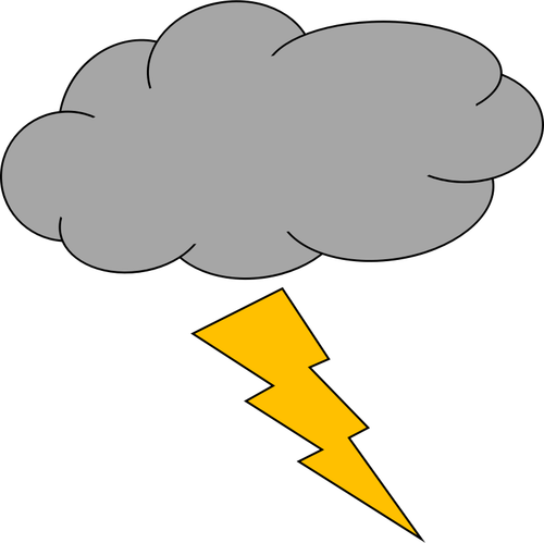 Of Cloud With Thunderbolt Weather Icon Clipart