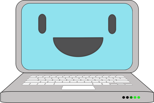 Laptop Icon With A Smile Clipart