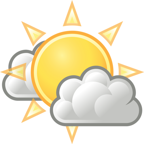 Of Color Weather Forecast Icon For Sunny Intervals Clipart
