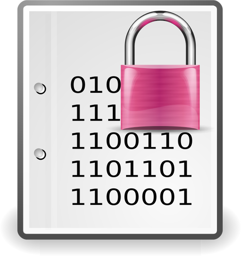 Encrypted Document Pink Icon Clipart