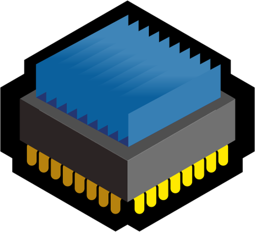 Of Blue 3D Cpu Icon Clipart
