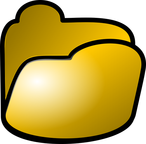 Of Shiny Yellow Filing Folder Web Icon Clipart