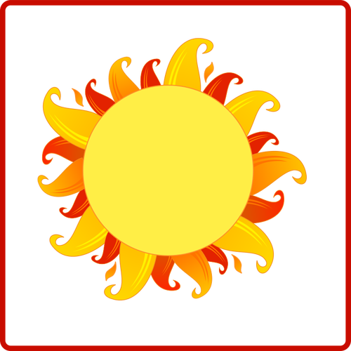 Fiery Sun Icon Clipart