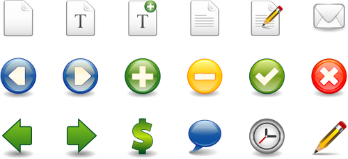 Of Wordprocessing And Spreadsheets Icon Set Clipart