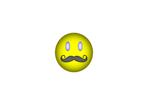 Happy Emoticon With Mustache Clipart