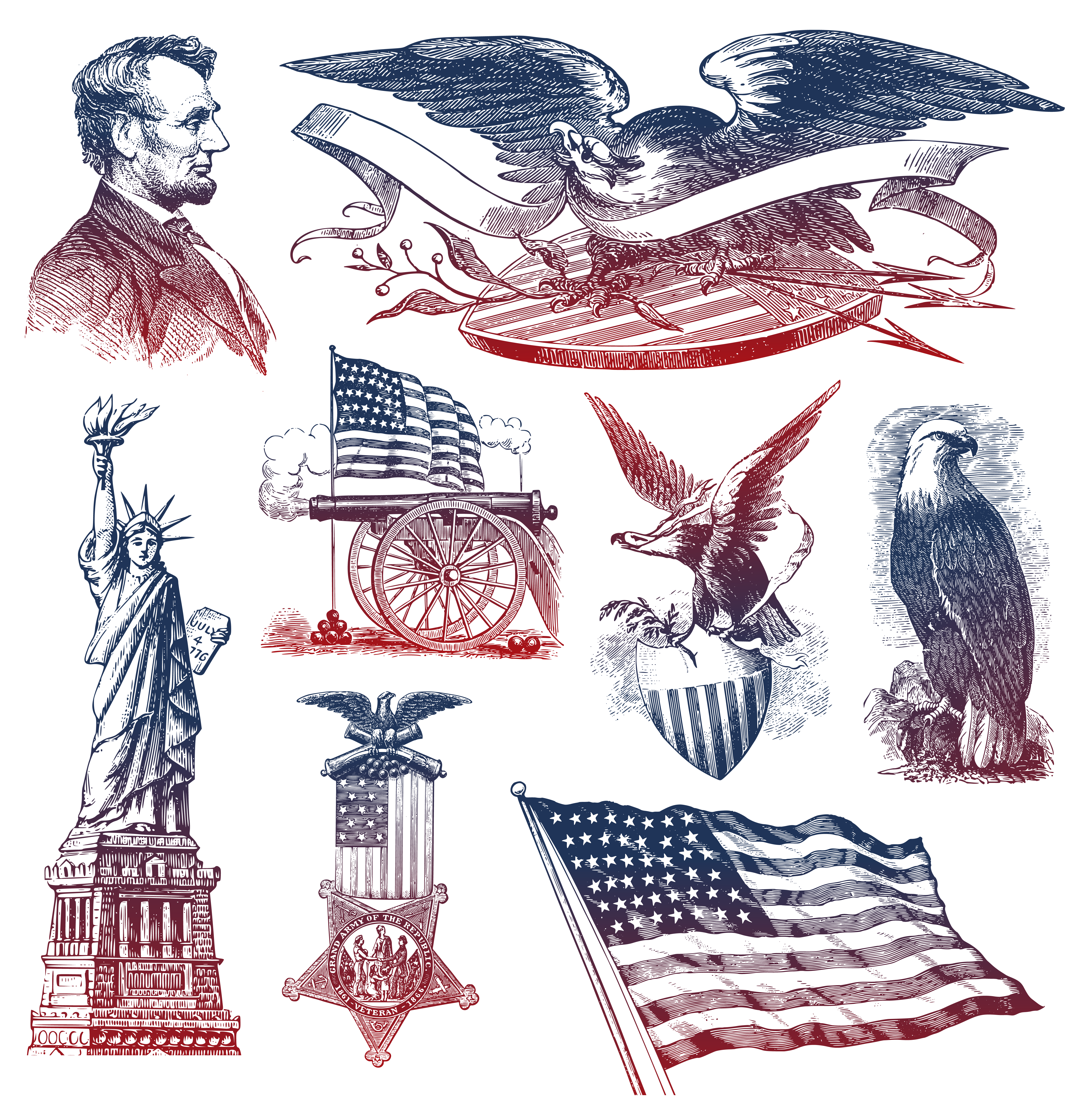 Eagle United Of Symbol Bald Collection States Clipart
