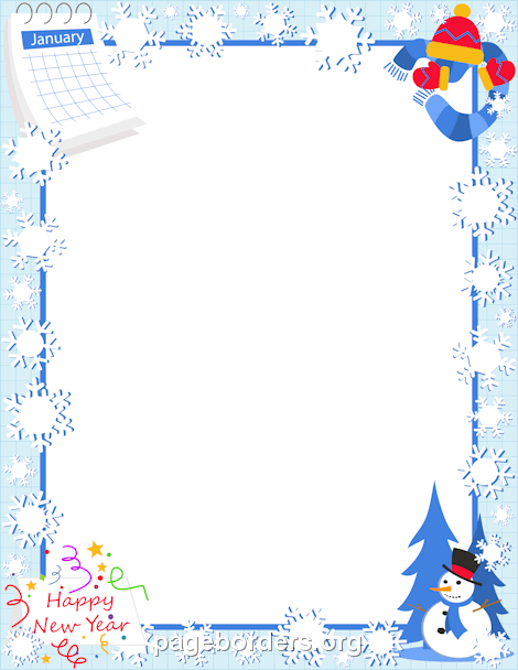 January Border Page And Vector Graphics Clipart