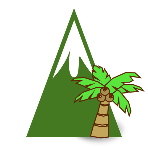 Mountain And Palm Tree Clipart