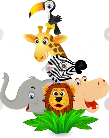 Cartoon Jungle Animals Transparent Image Clipart