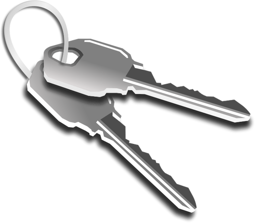 Two Keys On A Keychain Clipart