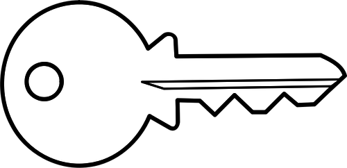 Vector Of Outline Of Simple Metal Door Clipart