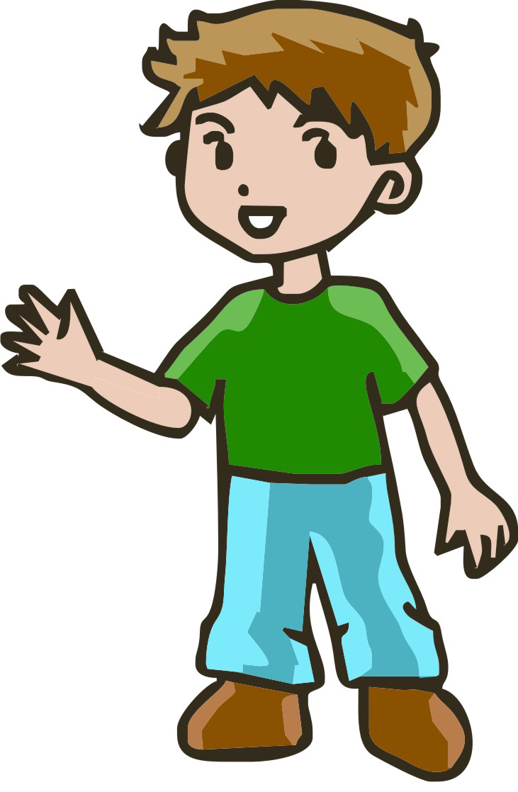 Нарисованный мальчик на зеленом фоне