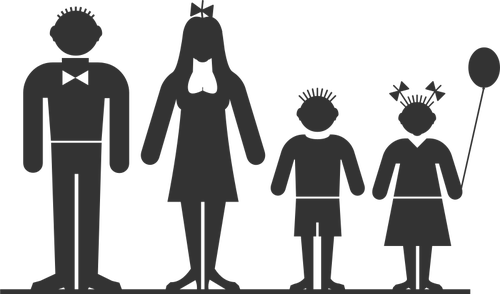 Family Of Four Members Clipart