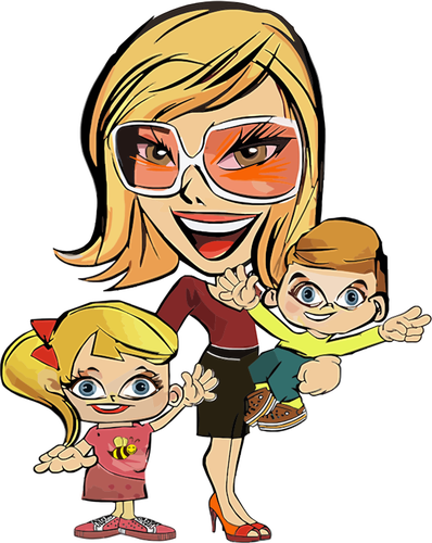 Mom And Two Kids Clipart