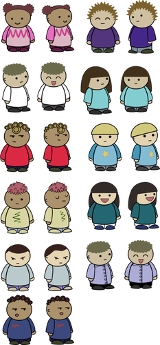 Of Mix And Match Character Set Clipart