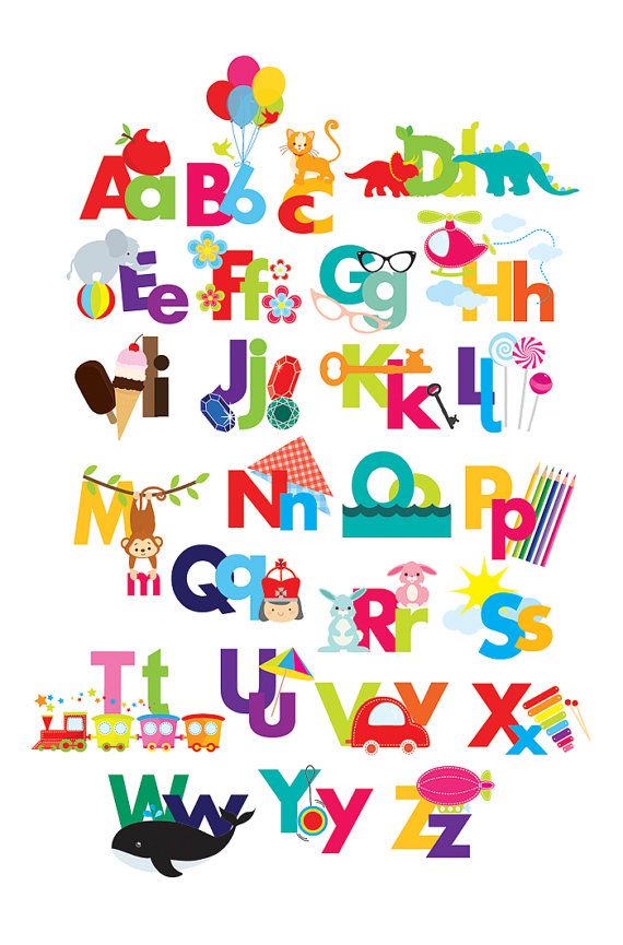Kindergarten Alphabet Illustrated Alphabet Teaching For Clipart